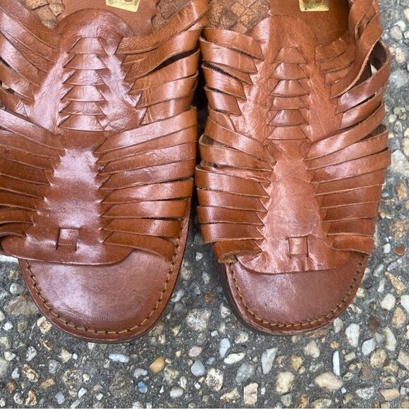 Vintage huarache foam heel comfort strappy flats sandals 10 - Picture 4 of 6